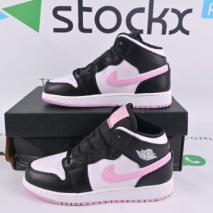 Jordan 1 Mid White Black Light Arctic Pink (GS)  555112-103