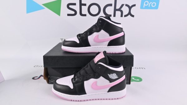 Jordan 1 Mid White Black Light Arctic Pink (GS)  555112-103