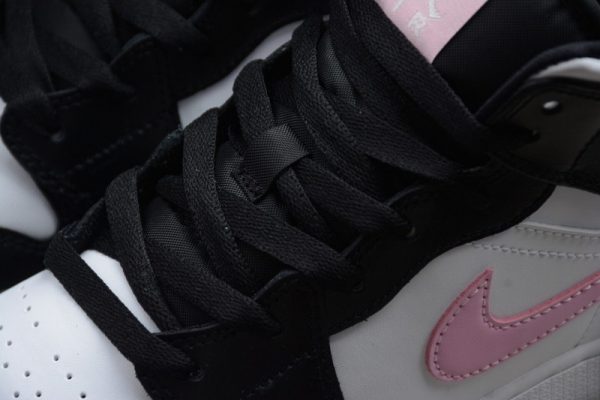 Jordan 1 Mid White Black Light Arctic Pink (GS)  555112-103 - Image 3