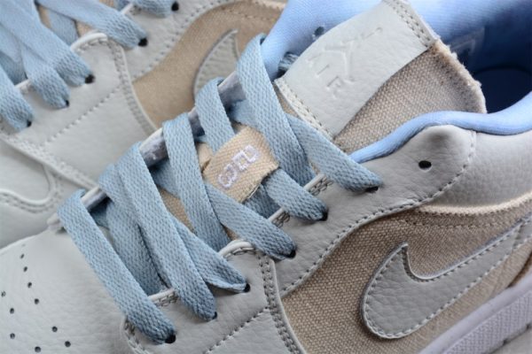 Jordan 1 Low Canvas Grey Cream (W) DQ4151-500 - Image 2