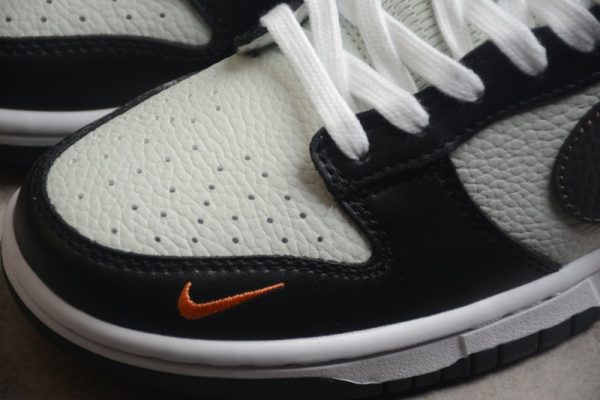 Nike Dunk Low Grey Black Orange Mini Swoosh FN7808-001 - Image 3
