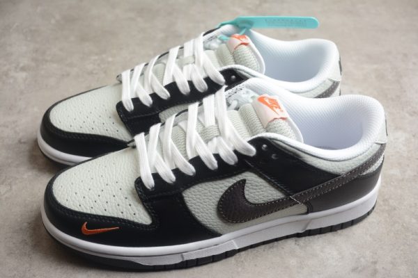 Nike Dunk Low Grey Black Orange Mini Swoosh FN7808-001 - Image 4