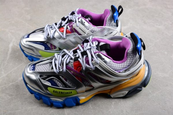 Ba***ci*ga Track Leather Free White Silver Multi(SP batch)542023W2FSA8123 - Image 4