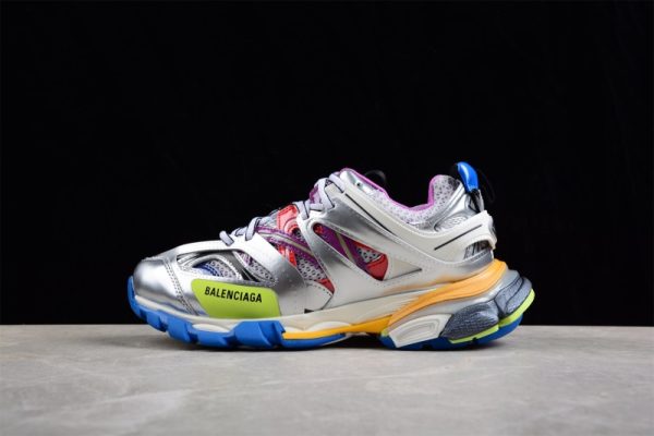Ba***ci*ga Track Leather Free White Silver Multi(SP batch)542023W2FSA8123