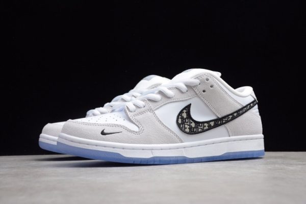 Dior x Nike SB Dunk Low Pro Wolf Grey White-Sail 2020(SP batch)BQ6817-002 - Image 3