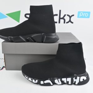 Ba***ci*ga Stretch Mesh High Top Sneaker All Black