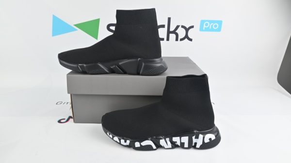 Ba***ci*ga Stretch Mesh High Top Sneaker All Black