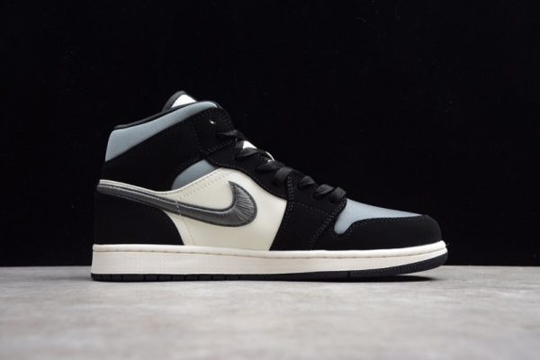 Air Jordan I 1 Mid Premium Winterized Black Grey 852542-001 - Image 4