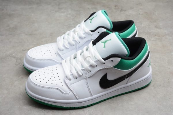 Jordan 1 Low White Lucky Green Black 553558-129 - Image 2