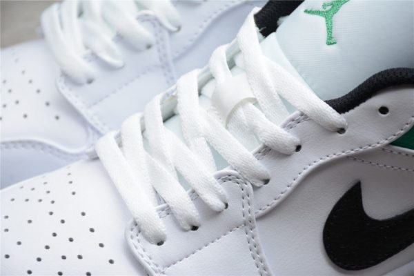 Jordan 1 Low White Lucky Green Black 553558-129 - Image 3