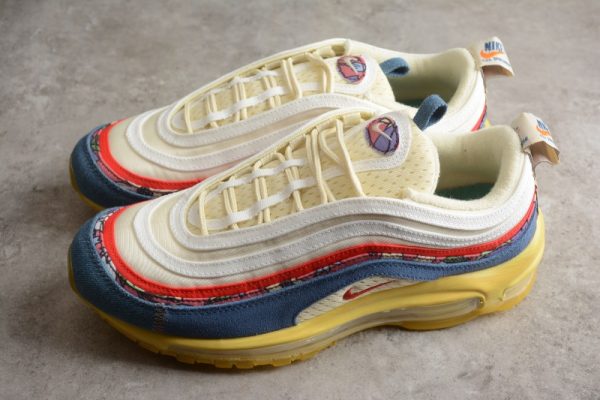 Nike Air Max 97 Coconut Milk Fossil Denim Red DV1486-162 - Image 4