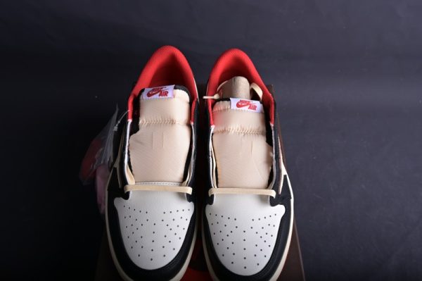 Travis Scott x Fragment Design x Air Jordan 1 Low Red (SP Batch) - Image 4
