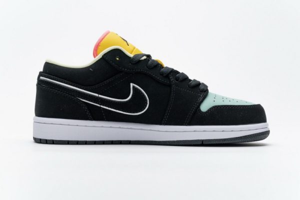 Jordan 1 Low Black Aurora Green Laser Orange CK3022-013 - Image 2