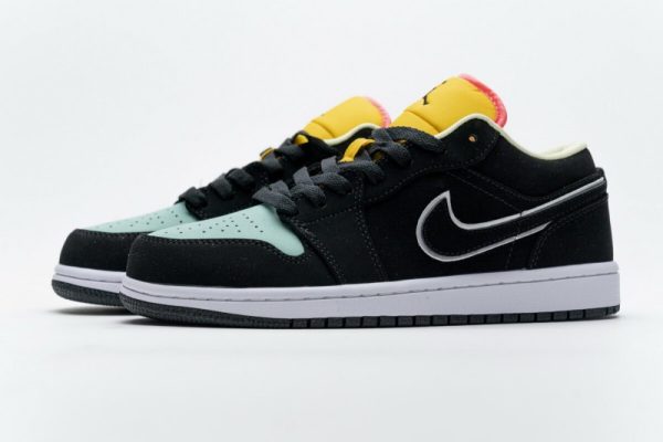 Jordan 1 Low Black Aurora Green Laser Orange CK3022-013 - Image 4