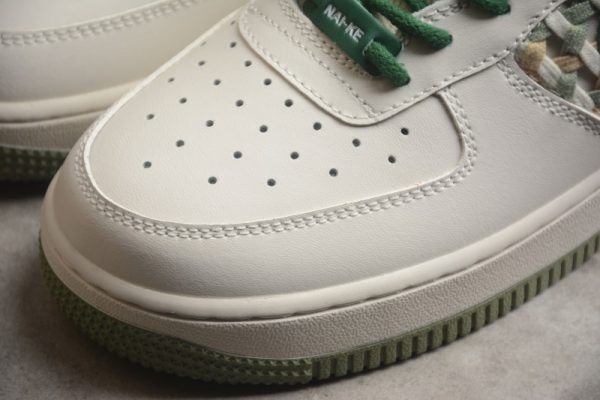 Nike Air Force 1 Low '07 Premium NAI-KE Bamboo Weave Sail Gorge Green FN0369-100 - Image 3