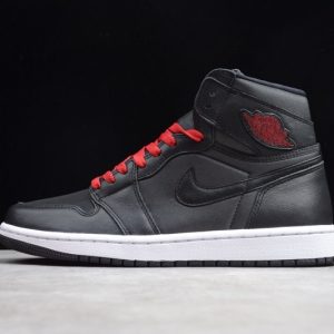 Jordan 1 Retro High Black Satin Gym Red 555088-060