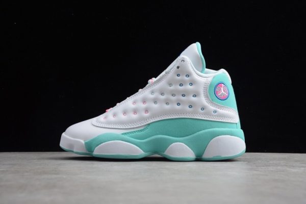 Jordan 13 Retro White Soar Green Pink (GS) 439358-100