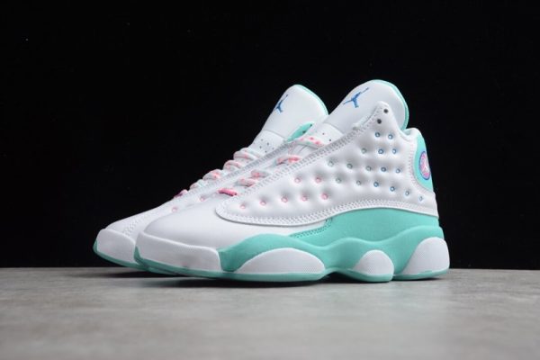 Jordan 13 Retro White Soar Green Pink (GS) 439358-100 - Image 2