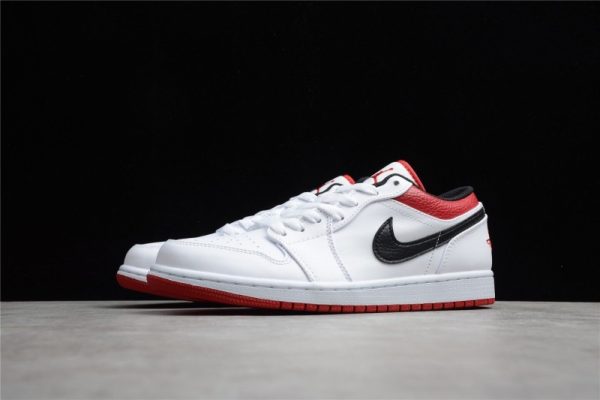 Jordan 1 Low White University Red Black 553558-118 - Image 2