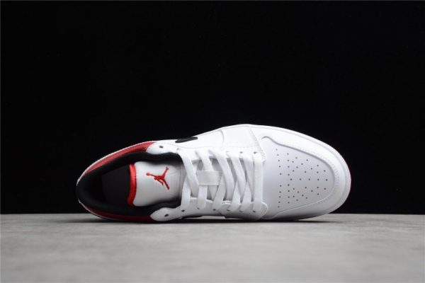 Jordan 1 Low White University Red Black 553558-118 - Image 4