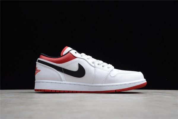 Jordan 1 Low White University Red Black 553558-118 - Image 5