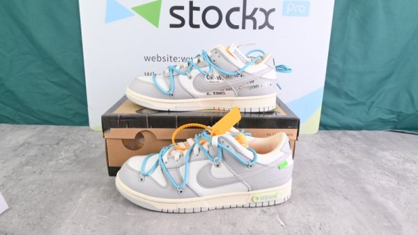 Off-White x Nike SB Dunk Low OW White Grey Blue(Retail Batch) DM1602-115