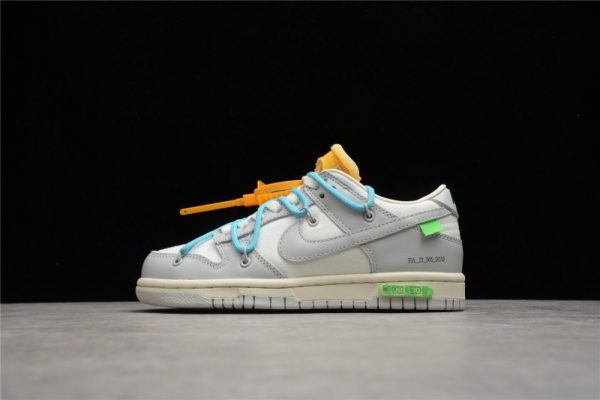 Off-White x Nike SB Dunk Low OW White Grey Blue(Retail Batch) DM1602-115 - Image 2