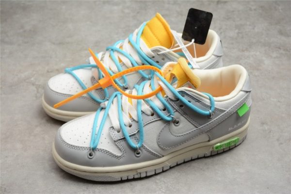 Off-White x Nike SB Dunk Low OW White Grey Blue(Retail Batch) DM1602-115 - Image 3