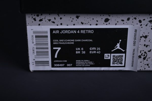Jordan 4 Retro Cool Grey (2019) 308497-007 - Image 2