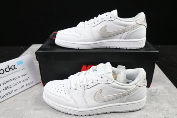 Air Jordan 1 Low OG Neutral Grey White Hyper Crimson CZ0858-100