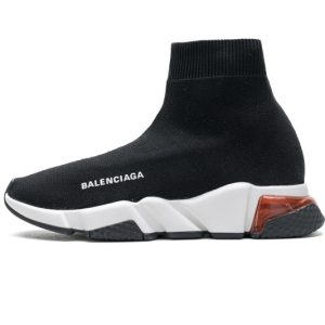 Ba***ci*ga Speed Clear Sole Sneaker Black White Red