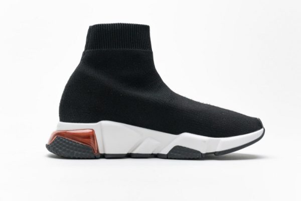 Ba***ci*ga Speed Clear Sole Sneaker Black White Red - Image 2