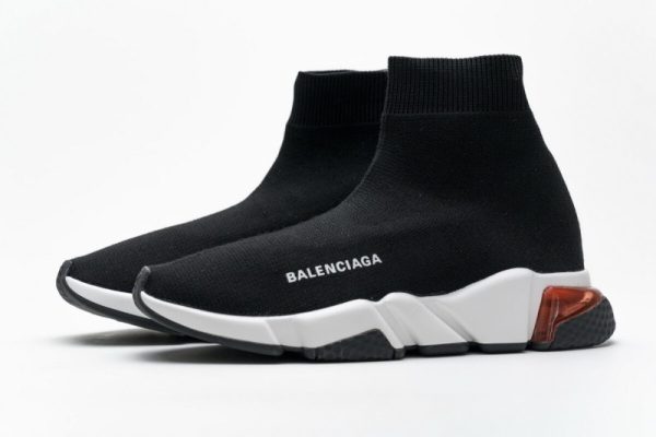 Ba***ci*ga Speed Clear Sole Sneaker Black White Red - Image 5