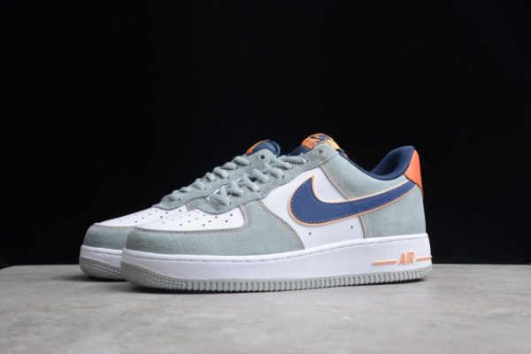 Nike Air Force 1 Cool Grey/White-Navy Blue-Orange CQ5059-103 - Image 2