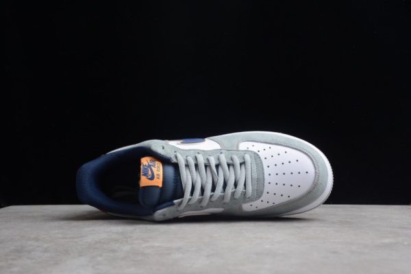 Nike Air Force 1 Cool Grey/White-Navy Blue-Orange CQ5059-103 - Image 3