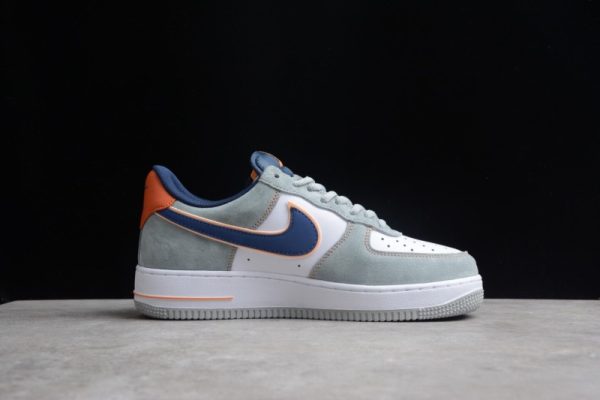 Nike Air Force 1 Cool Grey/White-Navy Blue-Orange CQ5059-103 - Image 4