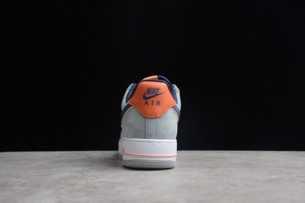 Nike Air Force 1 Cool Grey/White-Navy Blue-Orange CQ5059-103 - Image 5