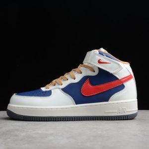 Nike Air Force 1 07 Mid Beige Dark Blue University Red 512745-068