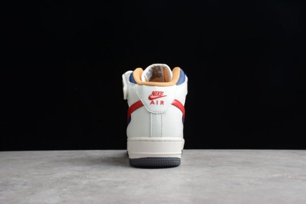 Nike Air Force 1 07 Mid Beige Dark Blue University Red 512745-068 - Image 5