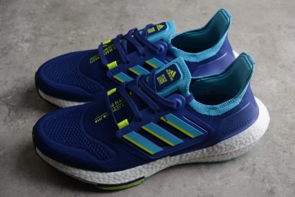 adidas Ultra Boost 22 Legacy Indigo Sky Solar Yellow GX9333 - Image 4