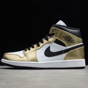 Jordan 1 Mid Metallic Gold Black White DC1419-700