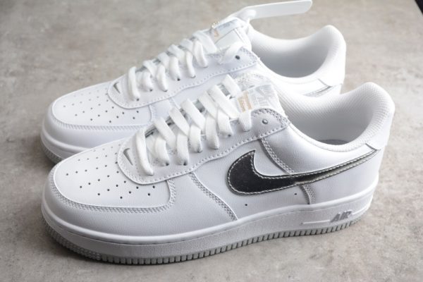 Nike Air Force 1 '07 Low Color of the Month White Metallic Silver DZ6755-100 - Image 4
