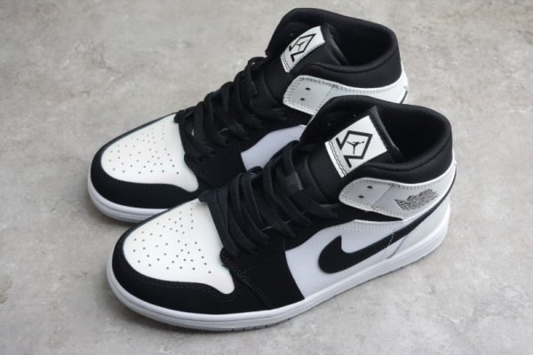 Air Jordan 1 Mid Diamond Black White DH6933-100 - Image 5