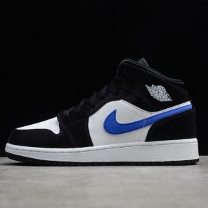 Jordan 1 Mid Black Racer Blue White (GS) 554725-084