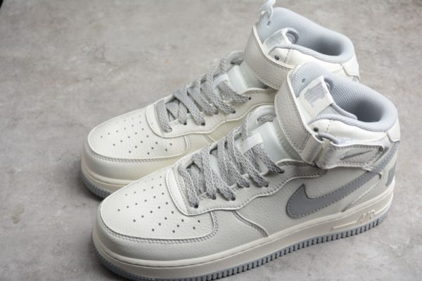 Cheap Undefeated x Nike Air Force 1 Mid SU19 Beige Silver AO6617-306 - Image 4