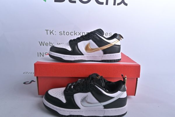 Nike Dunk Low Black White Metallic (GS) DH9764-001