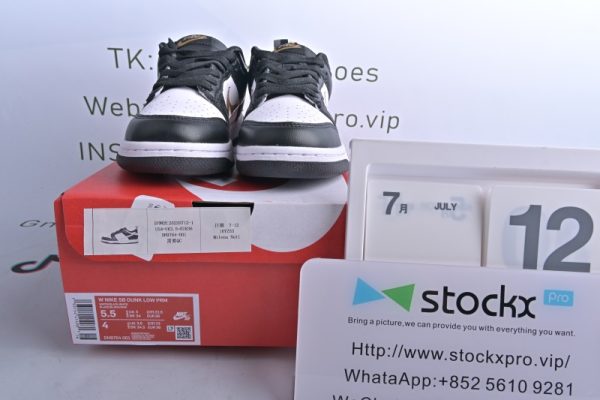 Nike Dunk Low Black White Metallic (GS) DH9764-001 - Image 2