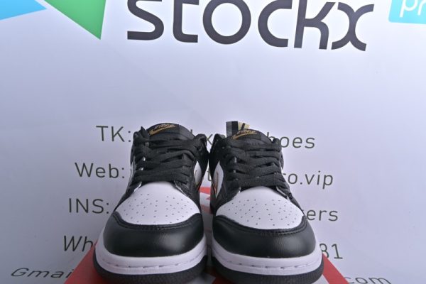 Nike Dunk Low Black White Metallic (GS) DH9764-001 - Image 3