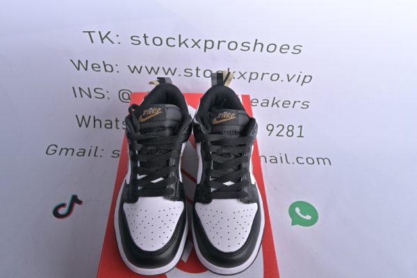 Nike Dunk Low Black White Metallic (GS) DH9764-001 - Image 4