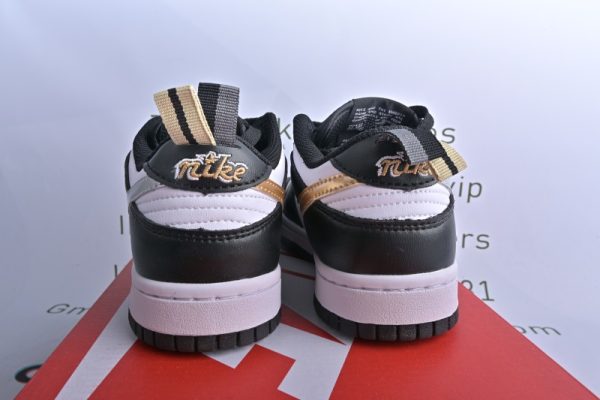 Nike Dunk Low Black White Metallic (GS) DH9764-001 - Image 5